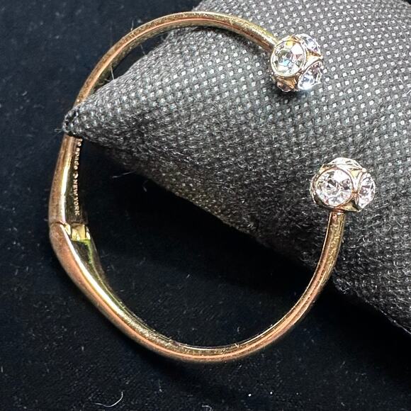 Kate Spade - Lady Marmalade Open Cuff, Gold and Clear - Picture 1 of 6